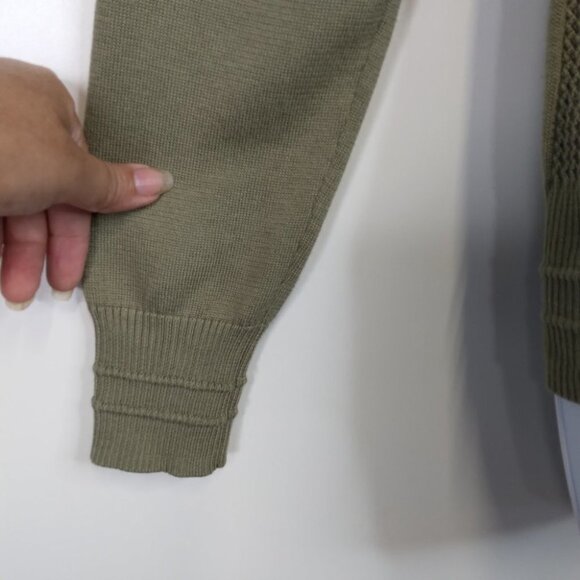 Athleta Evergreen Hoodie Knit Sweater Olive Green Size XS - Picture 8 of 16
